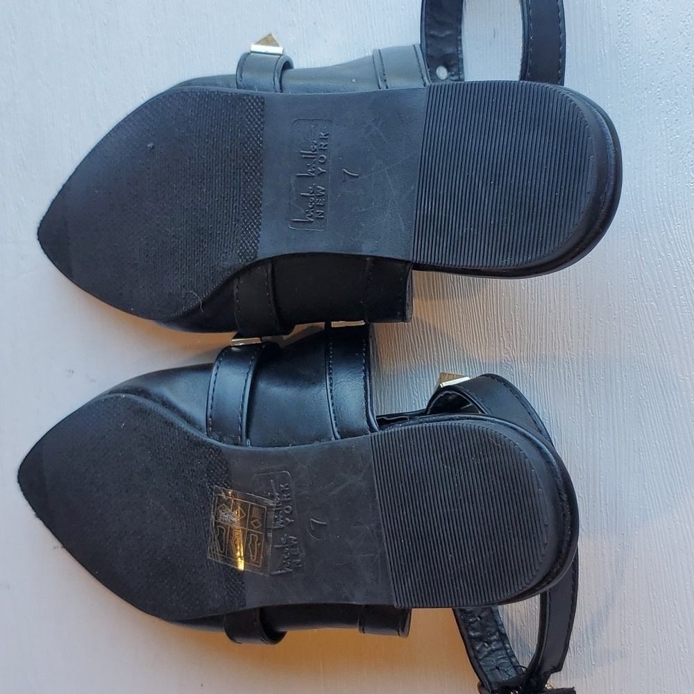 Nicole Miller Tulum Black Faux Leather Studded Pointy Toe Flats 7 NWOT - Picture 6 of 7
